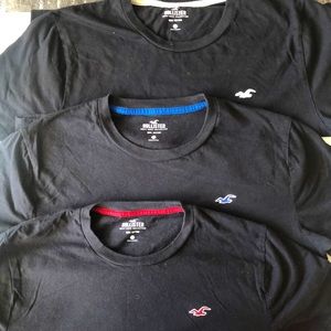 Hollister Pack of 3 Black Tee Shirts